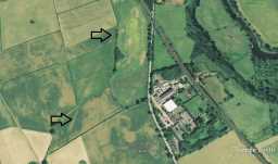 Possible Roman road at Hag House. Copyright GoogleEarth